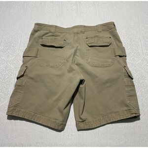 Duluth Trading Co Flex Fire Hose Cargo Shorts Mens 42 Relaxed Fit Khaki Tan